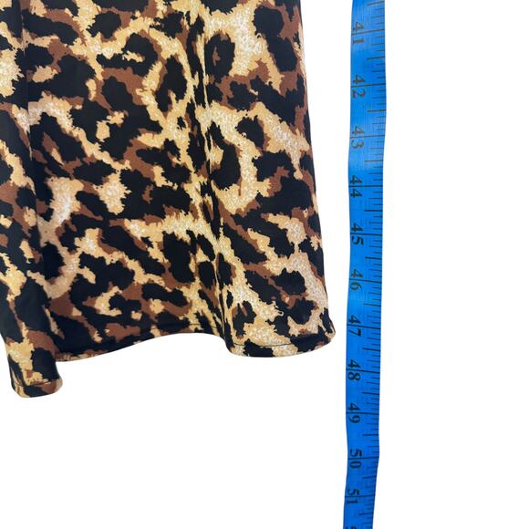 Endless Summer Harper Slip Dress Midi Leopard Open Back Slit Semi-Sheer Small S - Picture 11 of 15